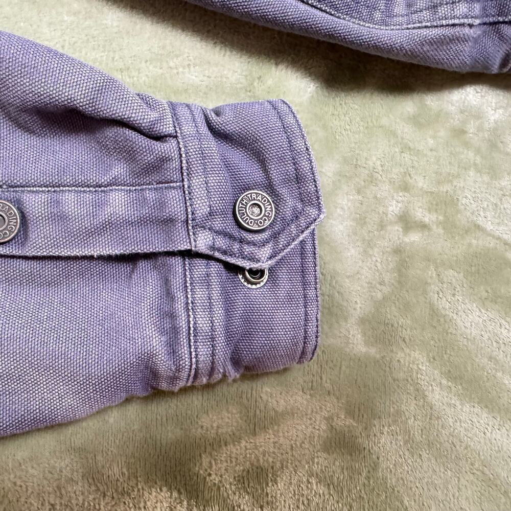 Duluth Trading Fleece Lined Canvas Shirt Jacket Shacket Love Heart Workwear M - Picture 8 of 16